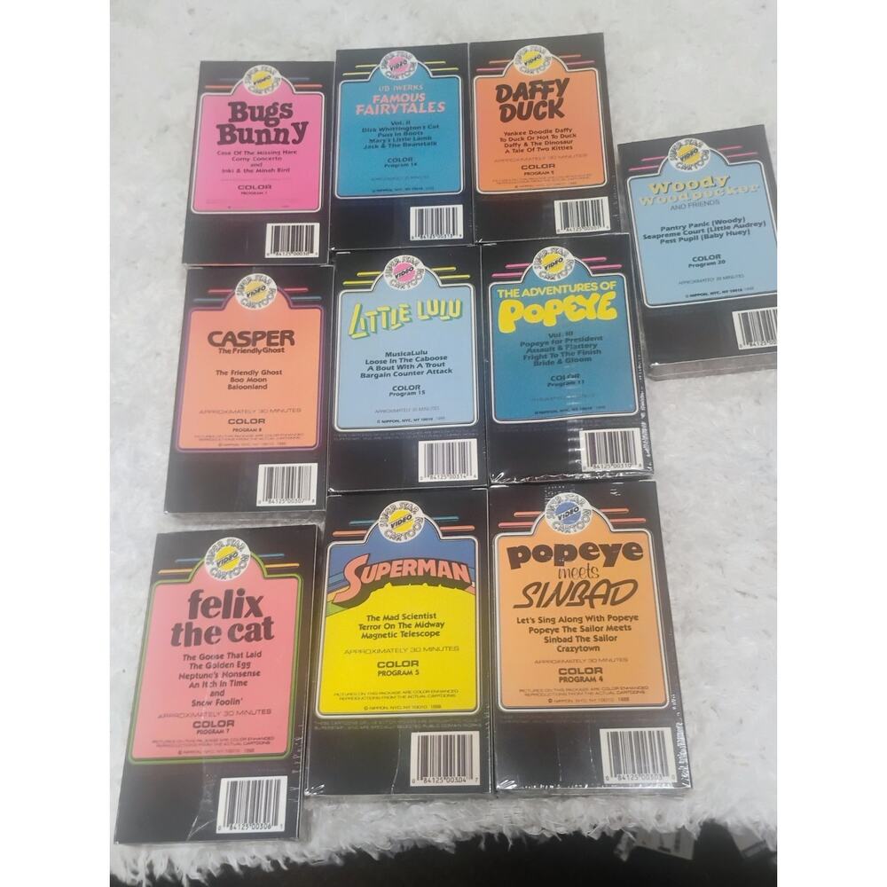 LOT 10 NEW SEALED Superstar Cartoon Video VHS Vintage Popeye Superman Bugs Bunny - Picture 7 of 15